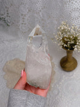 Load image into Gallery viewer, Clear quartz lemurian spinning stand