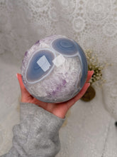 Load image into Gallery viewer, Amethyst sphere with blue agate