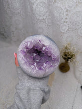 Load image into Gallery viewer, Amethyst sphere with blue agate