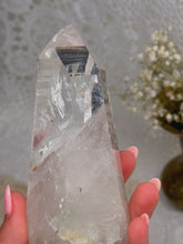 Load image into Gallery viewer, Clear quartz lemurian spinning stand