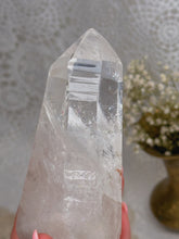 Load image into Gallery viewer, Clear quartz lemurian spinning stand