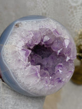 Load image into Gallery viewer, Amethyst sphere with blue agate