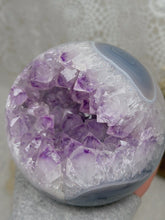 Load image into Gallery viewer, Amethyst sphere with blue agate