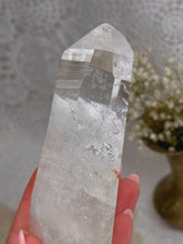 Load image into Gallery viewer, Clear quartz lemurian spinning stand