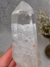 Load image into Gallery viewer, Clear quartz lemurian spinning stand