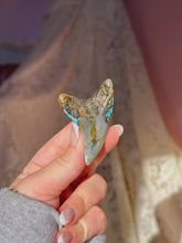 Load image into Gallery viewer, Rare Benedini tooth with turquoise/pyrite inlay
