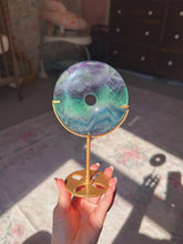 Load image into Gallery viewer, Fluorite donut on stand
