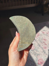 Load image into Gallery viewer, Rainbow druzy amethyst moon with calcite
