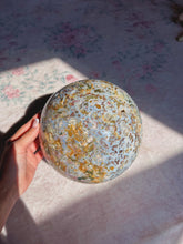 Load image into Gallery viewer, Magical 21pounds 7oz cosmic sea jasper sphere 🩵
