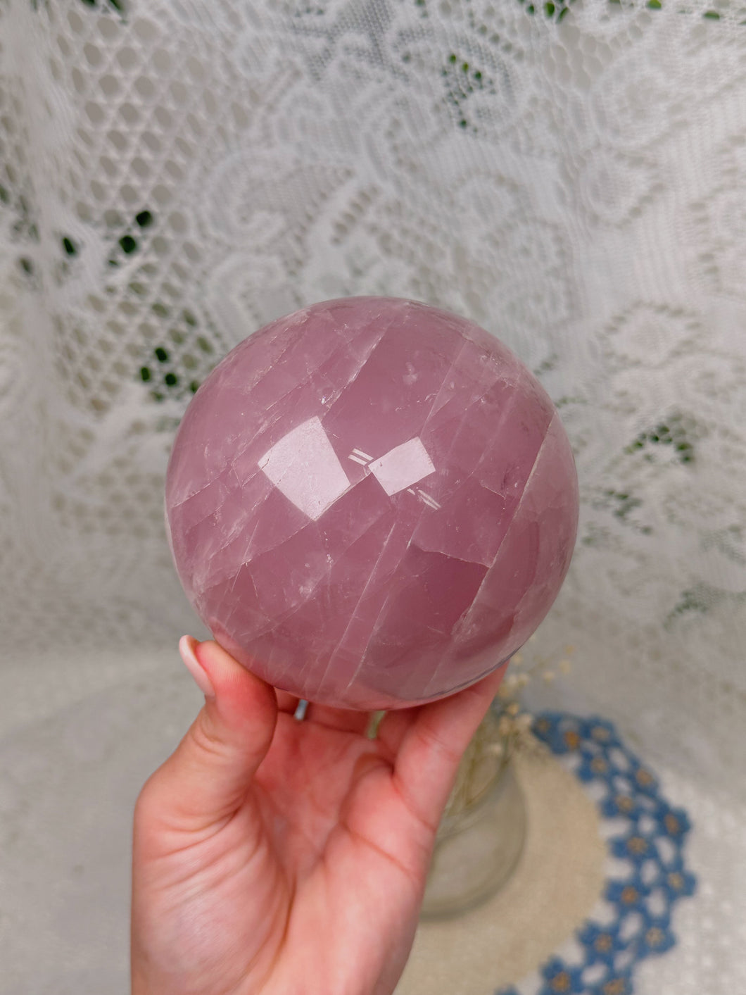 Rose quartz sphere