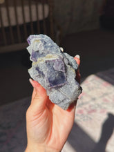 Load image into Gallery viewer, Nigerian fluorite cluster with uncommon druzy quartz
