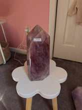 Load image into Gallery viewer, Statement berry colored rose quartz tower
