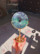 Load image into Gallery viewer, Fluorite donut on stand
