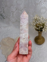 Load image into Gallery viewer, Flower agate with amethyst tower
