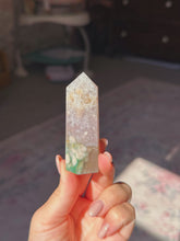 Load image into Gallery viewer, Flower agate with amethyst tower
