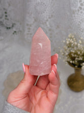 Load image into Gallery viewer, Rose quartz tower *tiny imperfection
