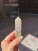 Load image into Gallery viewer, Flower agate with amethyst tower
