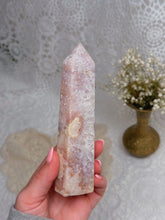 Load image into Gallery viewer, Flower agate with amethyst tower
