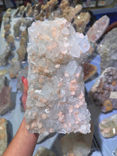 Load image into Gallery viewer, Sugar apophyllite, stilbite, chalcedony (self stands)
