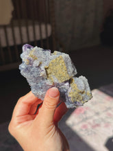 Load image into Gallery viewer, Nigerian fluorite cluster with uncommon druzy quartz
