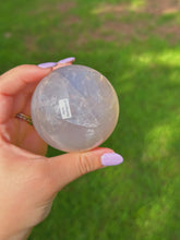 Load image into Gallery viewer, Gemmy star blue rose quartz sphere
