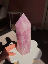 Load image into Gallery viewer, Statement Vibrant purple pink rose quartz tower
