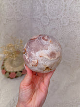 Load image into Gallery viewer, Flower agate &amp; pink amethyst sphere
