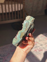 Load image into Gallery viewer, Very rare red druzy amethyst heart with perfect calcite
