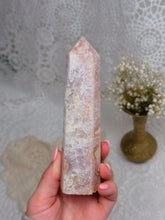 Load image into Gallery viewer, Flower agate with amethyst tower
