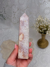 Load image into Gallery viewer, Flower agate with amethyst tower
