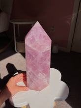 Load image into Gallery viewer, Statement Vibrant purple pink rose quartz tower
