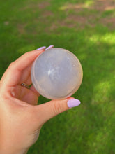 Load image into Gallery viewer, Gemmy star blue rose quartz sphere
