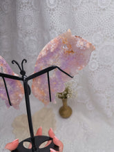 Load image into Gallery viewer, Flower agate x amethyst butterfly wings
