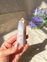 Load image into Gallery viewer, Flower agate with amethyst tower
