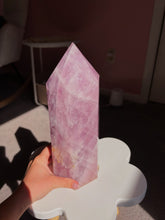 Load image into Gallery viewer, Statement Vibrant purple pink rose quartz tower
