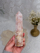 Load image into Gallery viewer, Flower agate with amethyst tower
