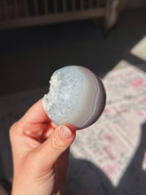 Load image into Gallery viewer, Druzy agate sphere with quartz
