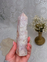 Load image into Gallery viewer, Flower agate with amethyst tower

