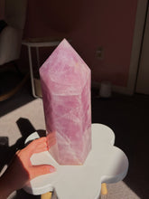 Load image into Gallery viewer, Statement Vibrant purple pink rose quartz tower
