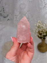 Load image into Gallery viewer, Rose quartz tower *tiny imperfection

