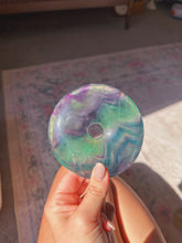 Load image into Gallery viewer, Fluorite donut on stand
