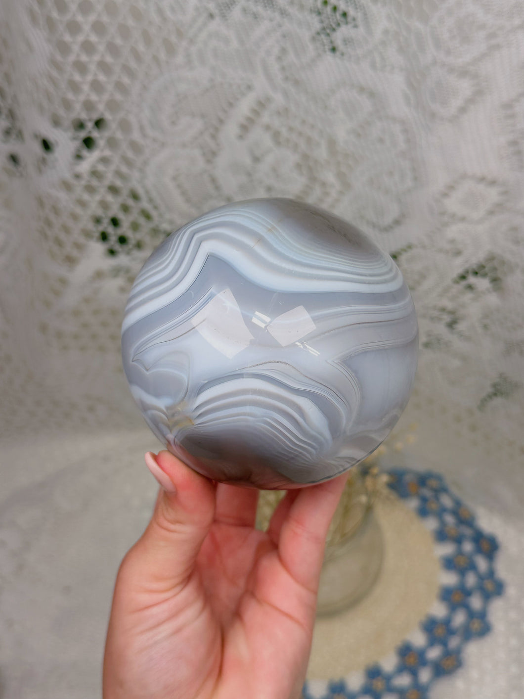 Orca agate sphere