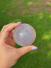 Load image into Gallery viewer, Gemmy star blue rose quartz sphere
