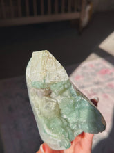 Load image into Gallery viewer, Rare green druzy amethyst with calcite
