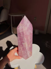 Load image into Gallery viewer, Statement Vibrant purple pink rose quartz tower
