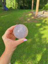 Load image into Gallery viewer, Gemmy star blue rose quartz sphere
