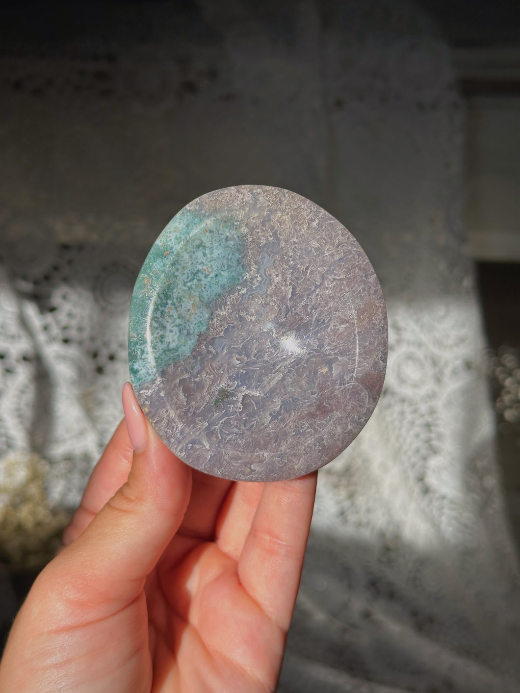 Moss agate & sea jasper bowl