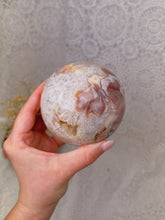 Load image into Gallery viewer, Flower agate &amp; pink amethyst sphere
