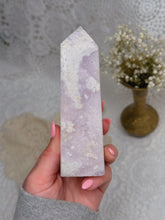 Load image into Gallery viewer, Flower agate with amethyst tower
