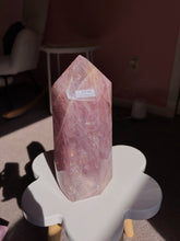 Load image into Gallery viewer, Statement berry colored rose quartz tower
